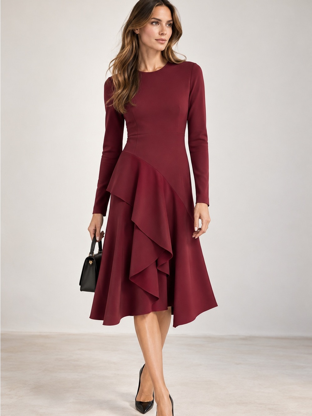 Givenchy Dark Cherry 🍒 color Asymmetrical Dress Size Small
40 for Givency